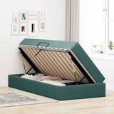 Letto con contenitore e materasso Verde Scuro 90 x 200 cm