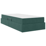 Letto con contenitore e materasso Verde Scuro 90 x 200 cm