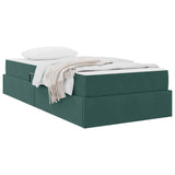 Letto con contenitore e materasso Verde Scuro 90 x 200 cm