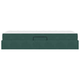 Letto con contenitore e materasso Verde Scuro 90 x 200 cm