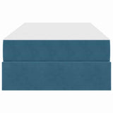 Letto con contenitore e materasso Blu Scuro 90 x 200 cm Velluto