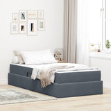 Letto con contenitore e materasso Grigio scuro 100 x 200 cm