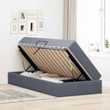 Letto con contenitore e materasso Grigio scuro 100 x 200 cm