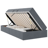 Letto con contenitore e materasso Grigio scuro 100 x 200 cm