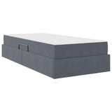 Letto con contenitore e materasso Grigio scuro 100 x 200 cm