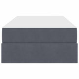 Letto con contenitore e materasso Grigio scuro 100 x 200 cm