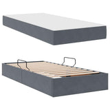 Letto con contenitore e materasso Grigio scuro 100 x 200 cm