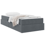 Letto con contenitore e materasso Grigio scuro 100 x 200 cm