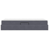 Letto con contenitore e materasso Grigio scuro 100 x 200 cm