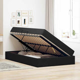 Letto con contenitore e materasso Nero 120 x 200 cm Velluto