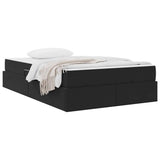 Letto con contenitore e materasso Nero 120 x 200 cm Velluto