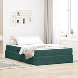 Letto con contenitore e materasso Verde Scuro 120 x 200 cm