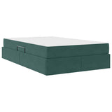 Letto con contenitore e materasso Verde Scuro 120 x 200 cm
