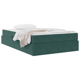 Letto con contenitore e materasso Verde Scuro 120 x 200 cm