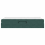 Letto con contenitore e materasso Verde Scuro 120 x 200 cm