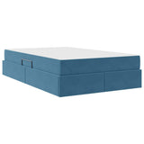 Letto con contenitore e materasso Blu Scuro 120 x 200 cm