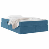 Letto con contenitore e materasso Blu Scuro 120 x 200 cm