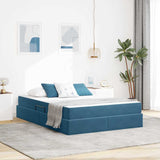 Letto con contenitore e materasso Blu Scuro 140 x 190 cm