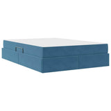 Letto con contenitore e materasso Blu Scuro 140 x 190 cm