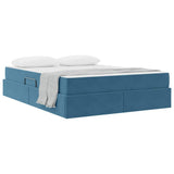 Letto con contenitore e materasso Blu Scuro 140 x 190 cm