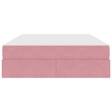 Letto con contenitore e materasso Rosa 140 x 190 cm Velluto