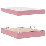 Letto con contenitore e materasso Rosa 140 x 190 cm Velluto
