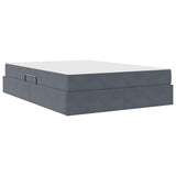 Letto con contenitore e materasso Grigio scuro 140 x 200 cm