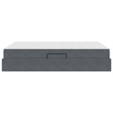 Letto con contenitore e materasso Grigio scuro 140 x 200 cm