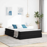 Letto con contenitore e materasso Nero 140 x 200 cm Velluto