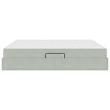 Letto con contenitore e materasso Grigio chiaro 160 x 200 cm
