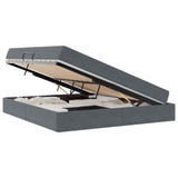 Letto con contenitore e materasso Grigio scuro 160 x 200 cm