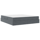 Letto con contenitore e materasso Grigio scuro 160 x 200 cm