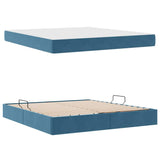 Letto con contenitore e materasso Blu Scuro 160 x 200 cm