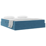 Letto con contenitore e materasso Blu Scuro 160 x 200 cm