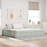 Letto con contenitore e materasso Grigio chiaro 200 x 200 cm