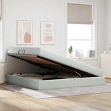 Letto con contenitore e materasso Grigio chiaro 200 x 200 cm