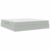 Letto con contenitore e materasso Grigio chiaro 200 x 200 cm