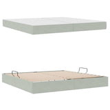 Letto con contenitore e materasso Grigio chiaro 200 x 200 cm