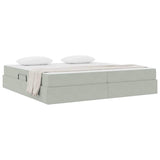Letto con contenitore e materasso Grigio chiaro 200 x 200 cm