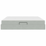 Letto con contenitore e materasso Grigio chiaro 200 x 200 cm
