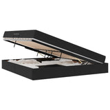 Letto con contenitore e materasso Nero 200 x 200 cm Velluto
