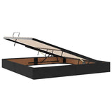 Letto con contenitore e materasso Nero 200 x 200 cm Velluto
