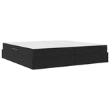 Letto con contenitore e materasso Nero 200 x 200 cm Velluto