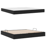 Letto con contenitore e materasso Nero 200 x 200 cm Velluto