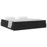 Letto con contenitore e materasso Nero 200 x 200 cm Velluto