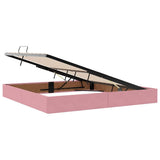 Letto con contenitore e materasso Rosa 200 x 200 cm Velluto