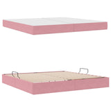 Letto con contenitore e materasso Rosa 200 x 200 cm Velluto