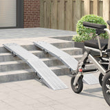 Ramp di Carico 2 pcs Argento 166 x 22,5 x 4,5 cm