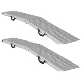 Ramp di Carico 2 pcs Argento 166 x 22,5 x 4,5 cm