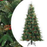 Albero di Natale Artificiale con Rami Pieghevoli Verde 210 cm